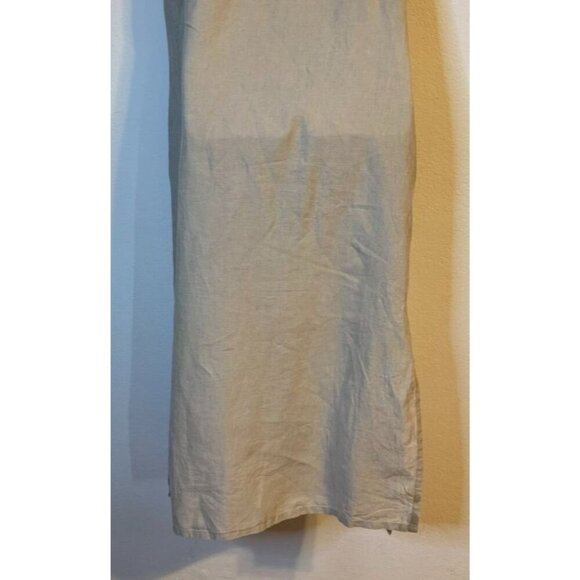 Valerie Stevens Pure Linen Button-Down Sleeveless Lagen Look Shirt Dress Size 16 - Picture 4 of 13